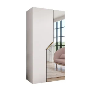 Draaideurkast Andrew 2 100 / 202 / 52 (Wit + handgrepen: Goud) Draaideurkast Andrew 2 100 / 202 / 52 (Wit + handgrepen: Goud)