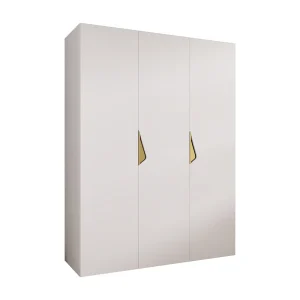 Draaideurkast Sandi 1 150 / 202 / 52 (Wit + handgrepen: Goud) Draaideurkast Sandi 1 150 / 202 / 52 (Wit + handgrepen: Goud)