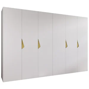 Draaideurkast Sandi 1 300 (150×2) / 202 / 52 (Wit + handgrepen: Goud) Draaideurkast Sandi 1 300 (150×2) / 202 / 52 (Wit + handgrepen: Goud)