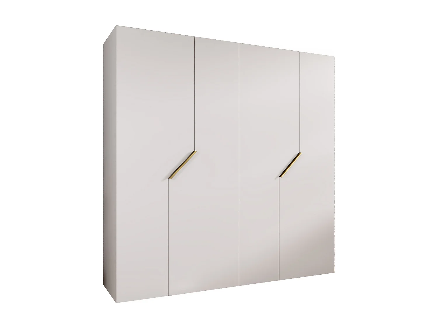 Draaideurkast Andrew 1 200 / 202 / 52 (Wit + handgrepen: Goud)