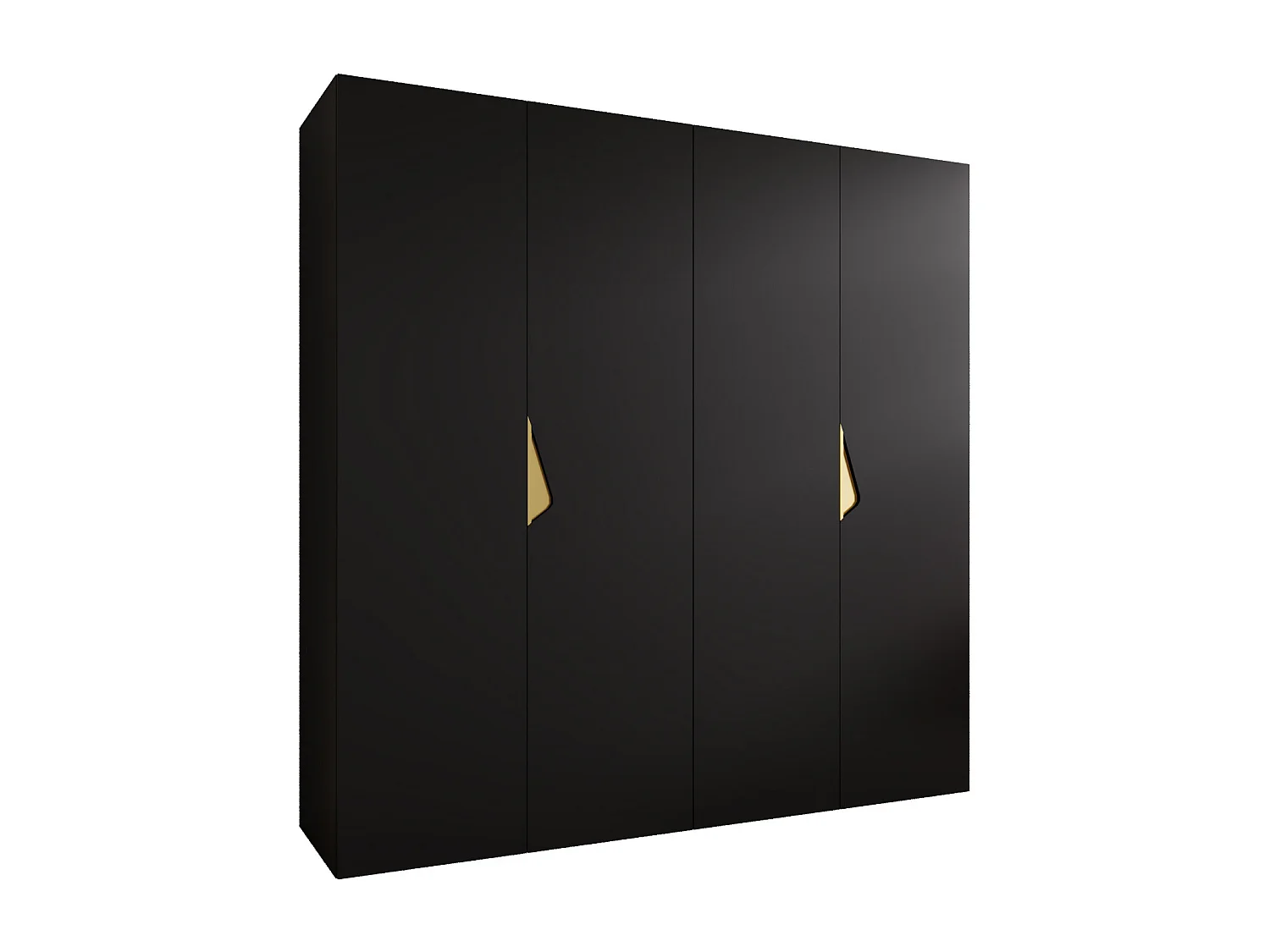 Draaideurkast Sandi 1 200 / 202 / 52 (Zwart + handgrepen: Goud)