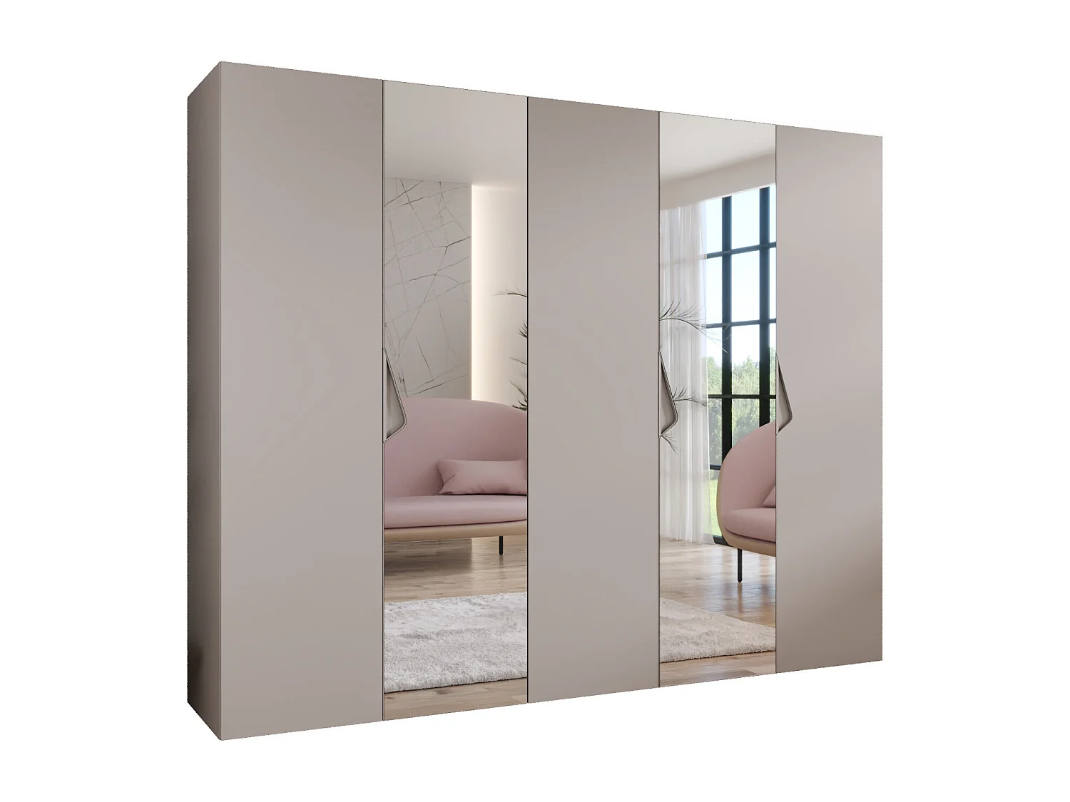 Draaideurkast Sandi 2 250 / 202 / 52 (Kasjmier + handgrepen: Kasjmier)
