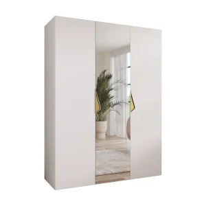 Draaideurkast Sandi 2 150 / 202 / 52 (Wit + handgrepen: Goud)