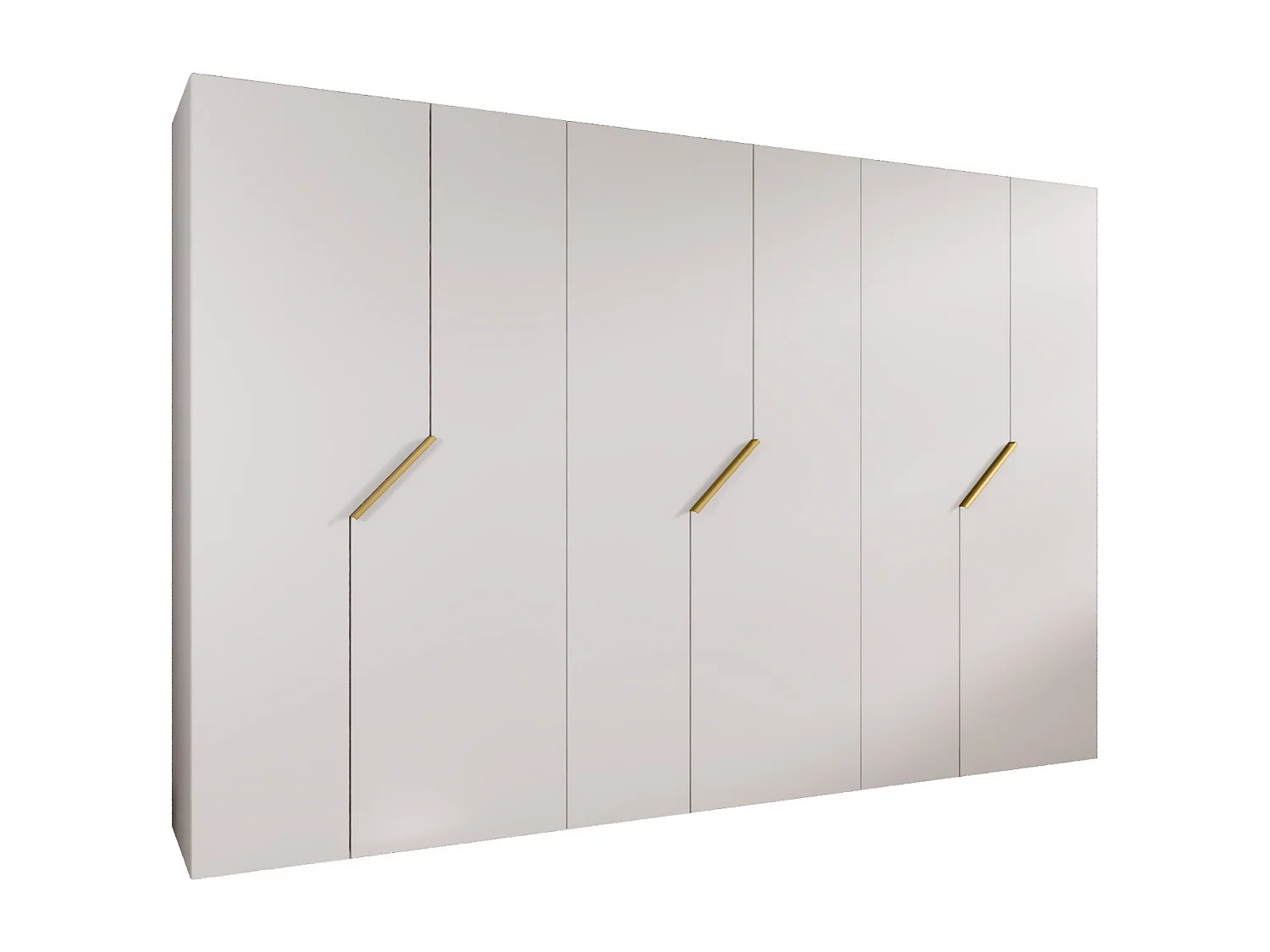 Draaideurkast Andrew 1 300 / 202 / 52 (Wit + handgrepen: Goud)