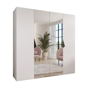 Draaideurkast Sandi 2 200 / 202 / 52 (Wit + handgrepen: Zwart)