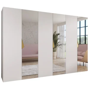 Draaideurkast Sandi 2 300 (100×3) / 202 / 52 (Wit + handgrepen: Goud) Draaideurkast Sandi 2 300 (100×3) / 202 / 52 (Wit + handgrepen: Goud)