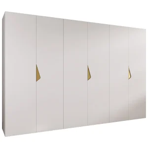 Draaideurkast Sandi 1 300 (100×3) / 202 / 52 (Wit + handgrepen: Goud) Draaideurkast Sandi 1 300 (100×3) / 202 / 52 (Wit + handgrepen: Goud)