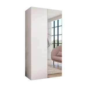 Draaideurkast Sandi 2 100 / 202 / 52 (Wit + handgrepen: Kasjmier)