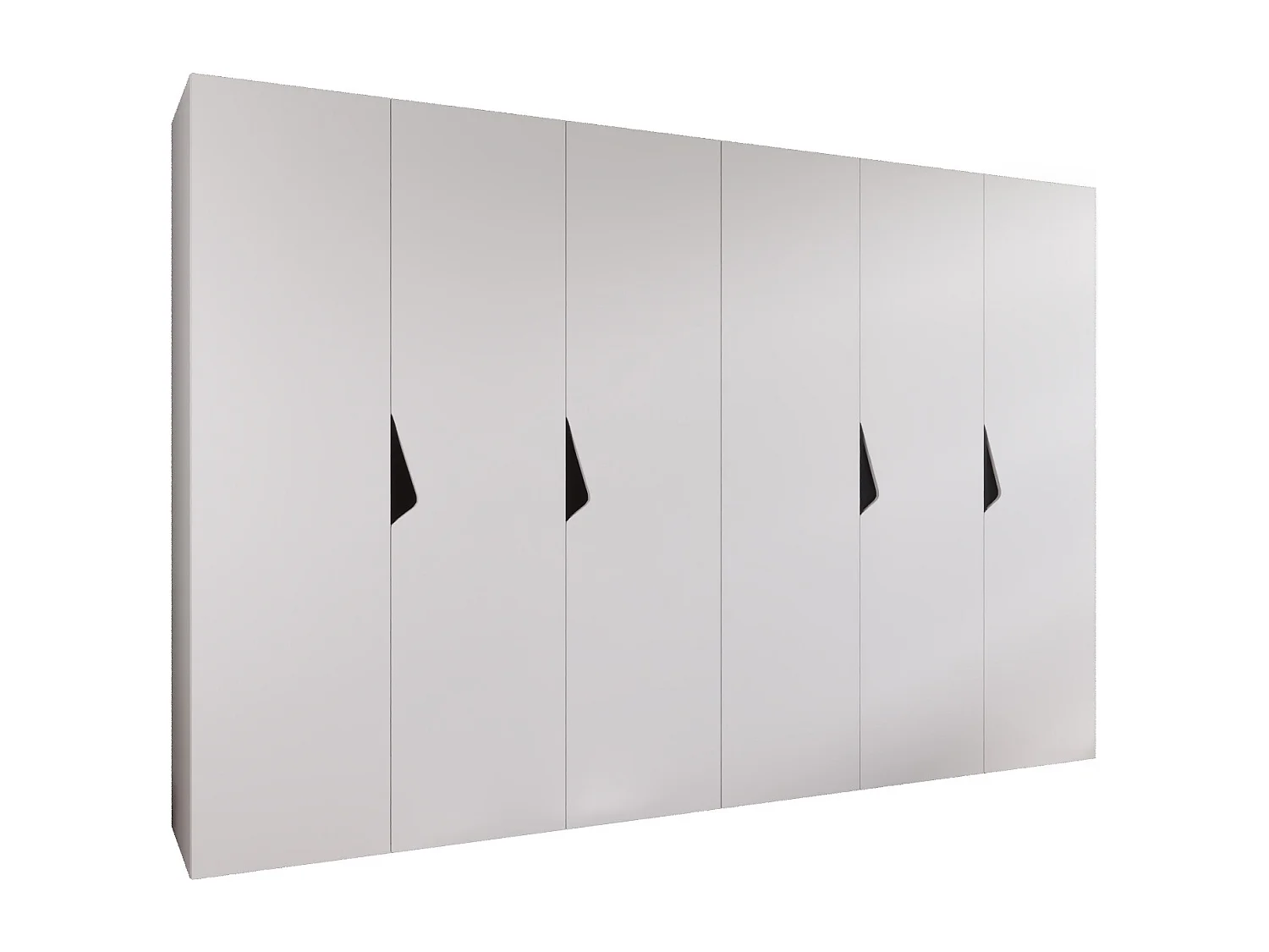 Draaideurkast Sandi 1 300 (150x2) / 202 / 52 (Wit + handgrepen: Zwart)