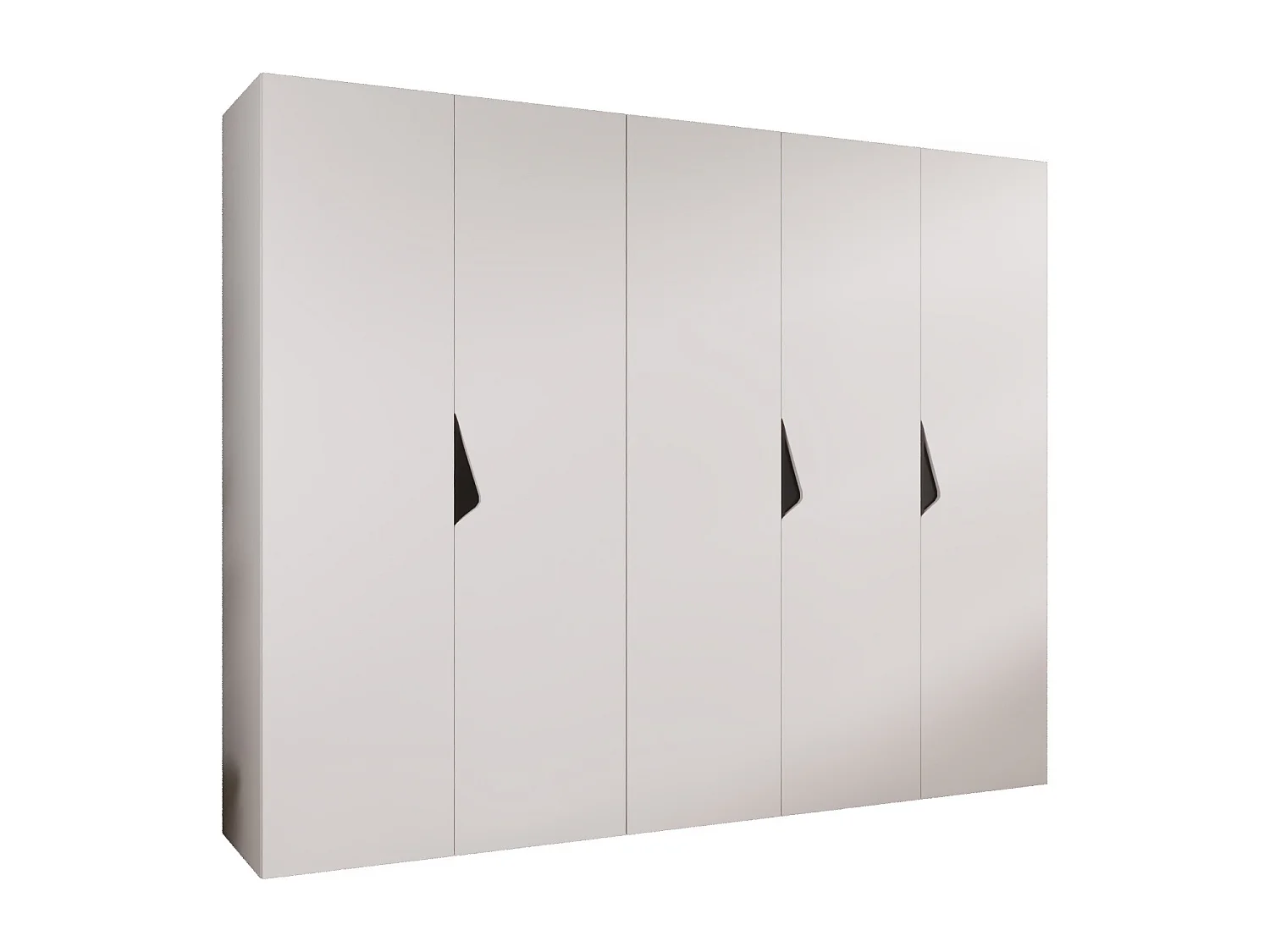 Draaideurkast Sandi 1 250 / 202 / 52 (Wit + handgrepen: Zwart)