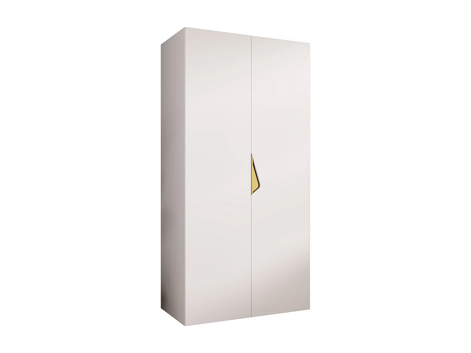Draaideurkast Sandi 1 100 / 202 / 52 (Wit + handgrepen: Goud)