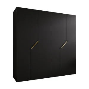Draaideurkast Andrew 1 200 / 202 / 52 (Zwart + handgrepen: Goud) Draaideurkast Andrew 1 200 / 202 / 52 (Zwart + handgrepen: Goud)