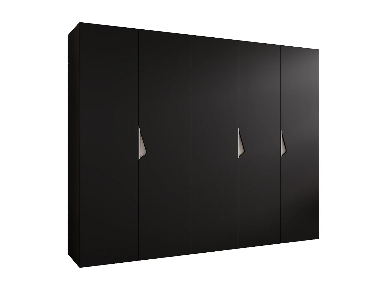 Draaideurkast Sandi 1 250 / 202 / 52 (Zwart + handgrepen: Kasjmier)