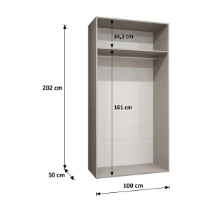 Draaideurkast Andrew 2 100 / 202 / 52 (Wit + handgrepen: Zwart) Draaideurkast Andrew 2 100 / 202 / 52 (Wit + handgrepen: Zwart)