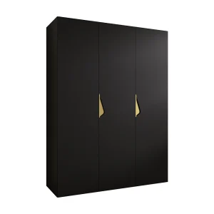 Draaideurkast Sandi 1 150 / 202 / 52 (Zwart + handgrepen: Goud) Draaideurkast Sandi 1 150 / 202 / 52 (Zwart + handgrepen: Goud)