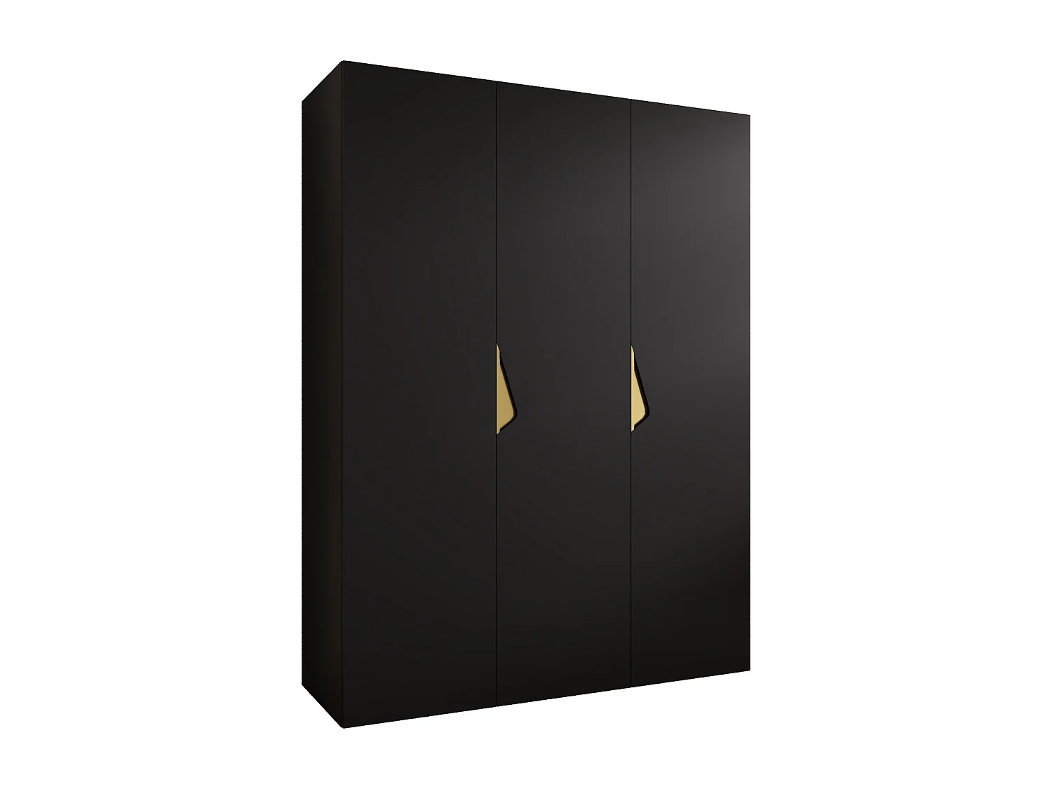 Draaideurkast Sandi 1 150 / 202 / 52 (Zwart + handgrepen: Goud)