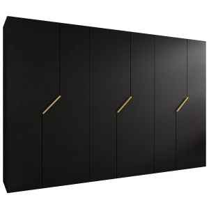Draaideurkast Andrew 1 300 / 202 / 52 (Zwart + handgrepen: Goud) Draaideurkast Andrew 1 300 / 202 / 52 (Zwart + handgrepen: Goud)