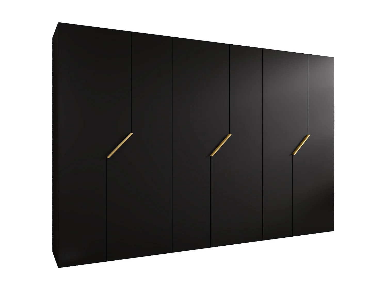 Draaideurkast Andrew 1 300 / 202 / 52 (Zwart + handgrepen: Goud)