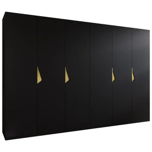 Draaideurkast Sandi 1 300 (150×2) / 202 / 52 (Zwart + handgrepen: Goud) Draaideurkast Sandi 1 300 (150×2) / 202 / 52 (Zwart + handgrepen: Goud)