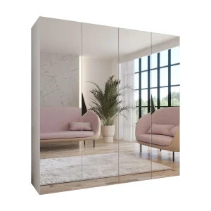 Draaideurkast Sandi 3 200 / 202 / 52 (Wit + handgrepen: Zwart) Draaideurkast Sandi 3 200 / 202 / 52 (Wit + handgrepen: Zwart)