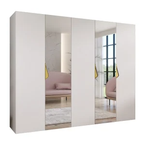 Draaideurkast Sandi 2 250 / 202 / 52 (Wit + handgrepen: Goud) Draaideurkast Sandi 2 250 / 202 / 52 (Wit + handgrepen: Goud)