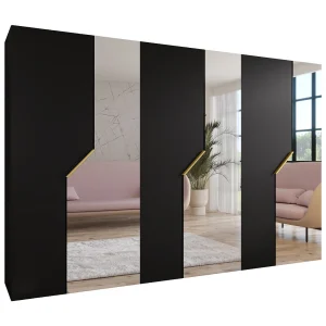 Draaideurkast Andrew 2 300 / 202 / 52 (Zwart + handgrepen: Goud) Draaideurkast Andrew 2 300 / 202 / 52 (Zwart + handgrepen: Goud)