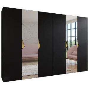 Draaideurkast Sandi 2 300 (150×2) / 202 / 52 (Zwart + handgrepen: Goud) Draaideurkast Sandi 2 300 (150×2) / 202 / 52 (Zwart + handgrepen: Goud)
