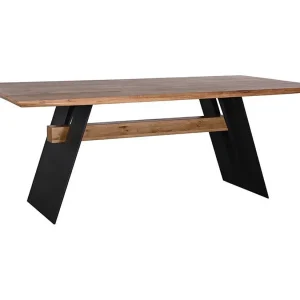Eettafel ZENTOR 200 cm – Blad van wild eiken en zwarte metalen poten – Premium industriële stijl Eettafel ZENTOR 200 cm – Blad van wild eiken en zwarte metalen poten – Premium industriële stijl
