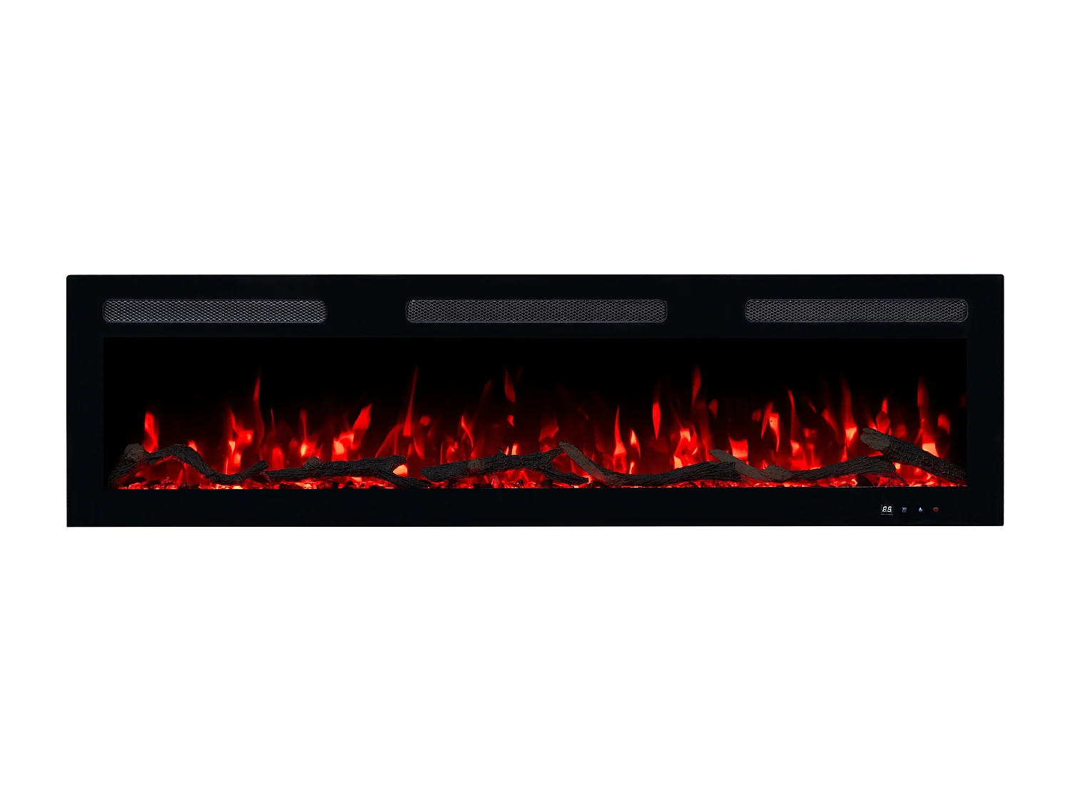 Elektrische haard MONARCH 127 - premium vlam - voor wand en inbouw - 127x13x35 cm - LED-haard met verwarming 900/1800 W