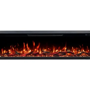 Driezijdige elektrische haard UNITY 152 – premium vlam – voor wand en inbouw – 152x19x36 cm – LED-haard met verwarming 900/1800 W