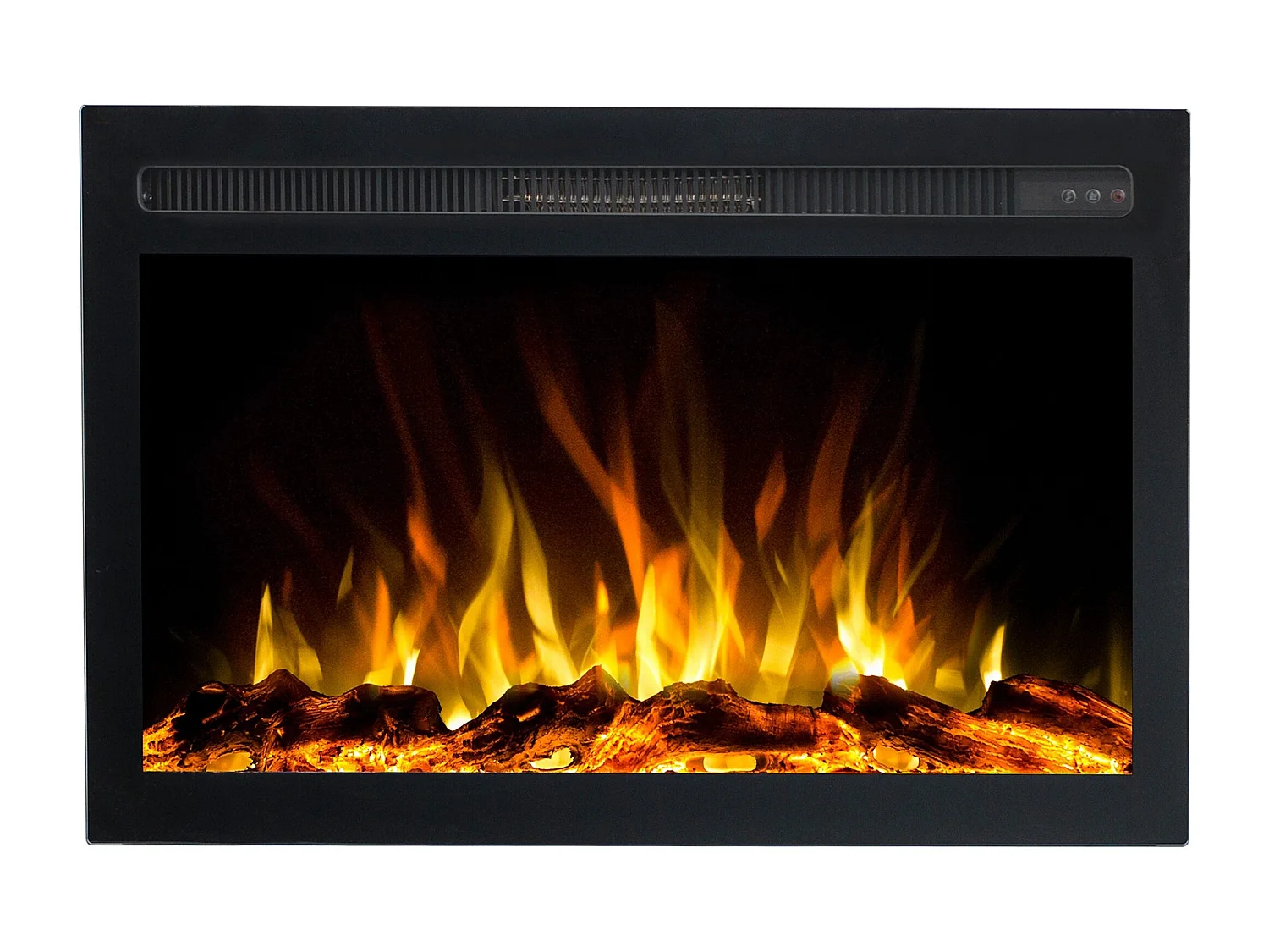 Elektrische inzethaard INFINITY - premium vlam - voor inbouw - 76x14x50 cm - LED-haard met verwarming 750/1500 W