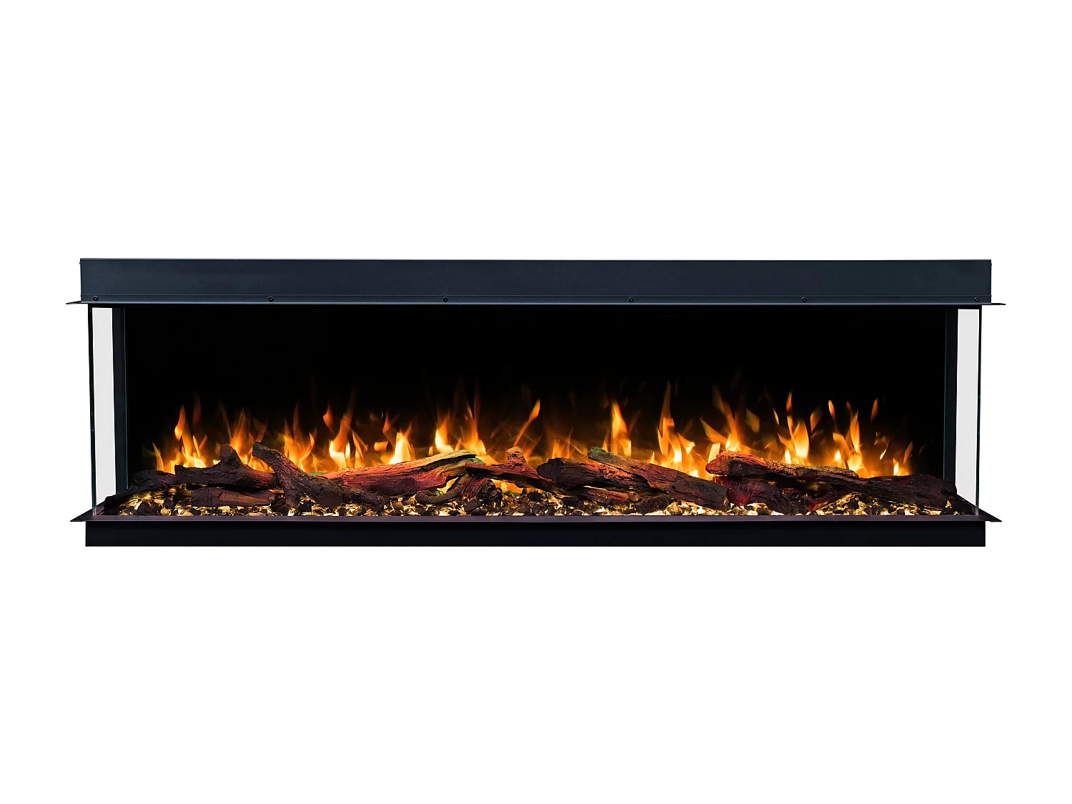 Driezijdige elektrische haard SOLIS 150 - premium vlam - voor inbouw - 150x30x46 cm - LED-haard met verwarming 750/1500 W
