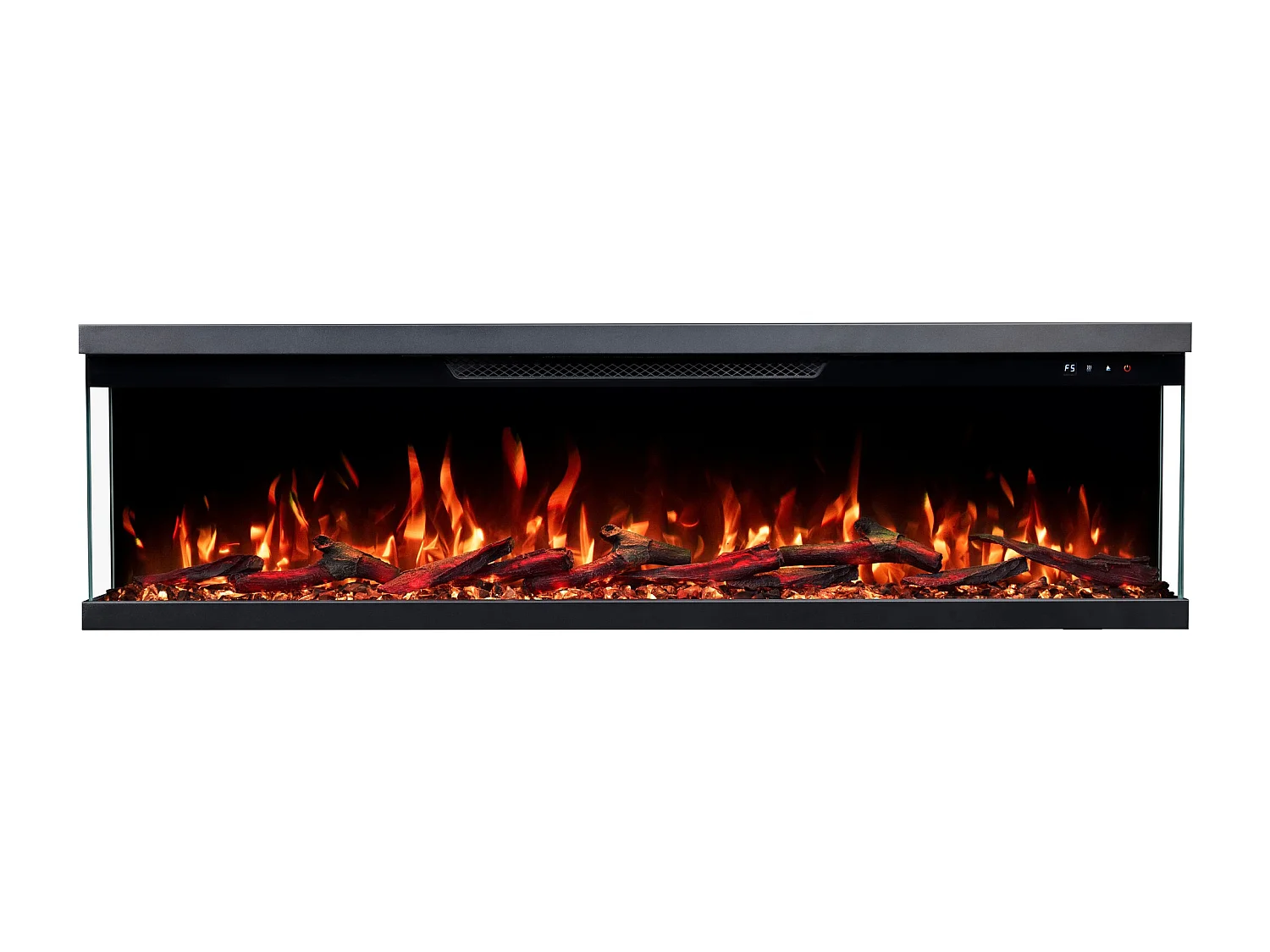 Driezijdige elektrische haard UNITY 183 - premium vlam - voor wand en inbouw - 183x19x36 cm - LED-haard met verwarming 900/1800 W