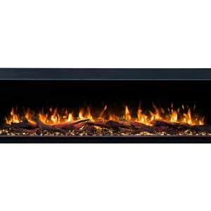 Driezijdige elektrische haard SOLIS 120 – premium vlam – voor inbouw – 120x30x46 cm – LED-haard met verwarming 750/1500 W