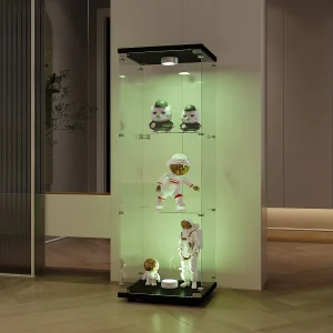 GARHELPER Vitrinekast – 3 planken, 1 deur, gehard glas, LED-verlichting, wit, 42x36x125 cm GARHELPER Vitrinekast – 3 planken, 1 deur, gehard glas, LED-verlichting, wit, 42x36x125 cm