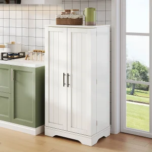 Dubbeldeurs keukenkast met kantelbeveiliging, 60 x 40 x 120 cm, wit