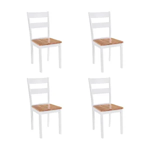 Eetkamerstoelen 4 st massief rubberwood wit Eetkamerstoelen 4 st massief rubberwood wit