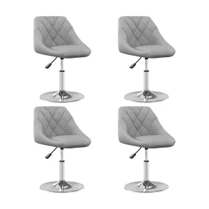 Eetkamerstoelen draaibaar 4 st fluweel lichtgrijs Eetkamerstoelen draaibaar 4 st fluweel lichtgrijs