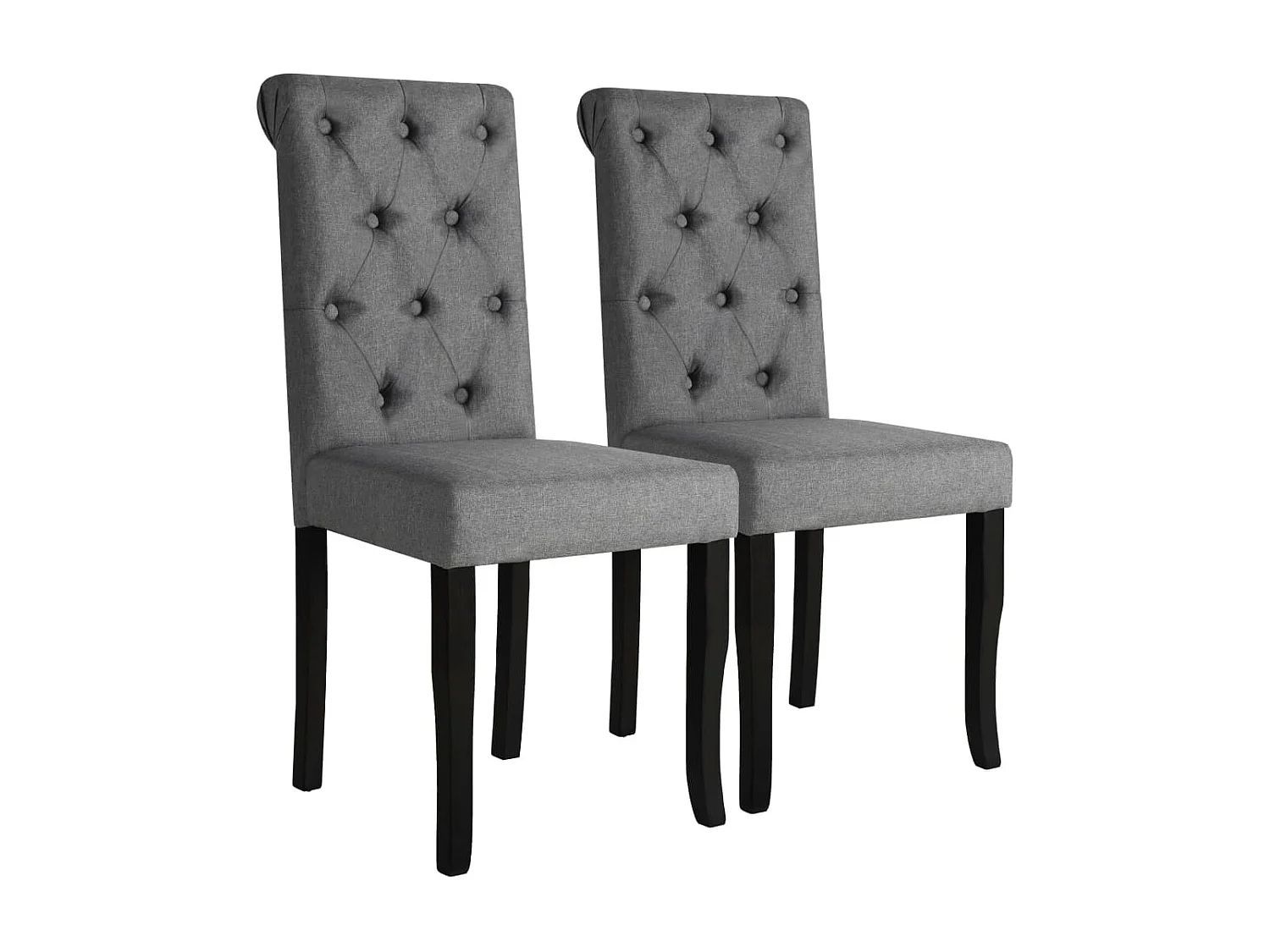 Eetkamerstoelen 2 st stof donkergrijs