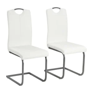Eetkamerstoelen 2 st kunstleer wit