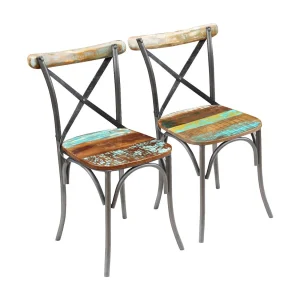 Eetkamerstoelen 2 st massief gerecycled hout Eetkamerstoelen 2 st massief gerecycled hout