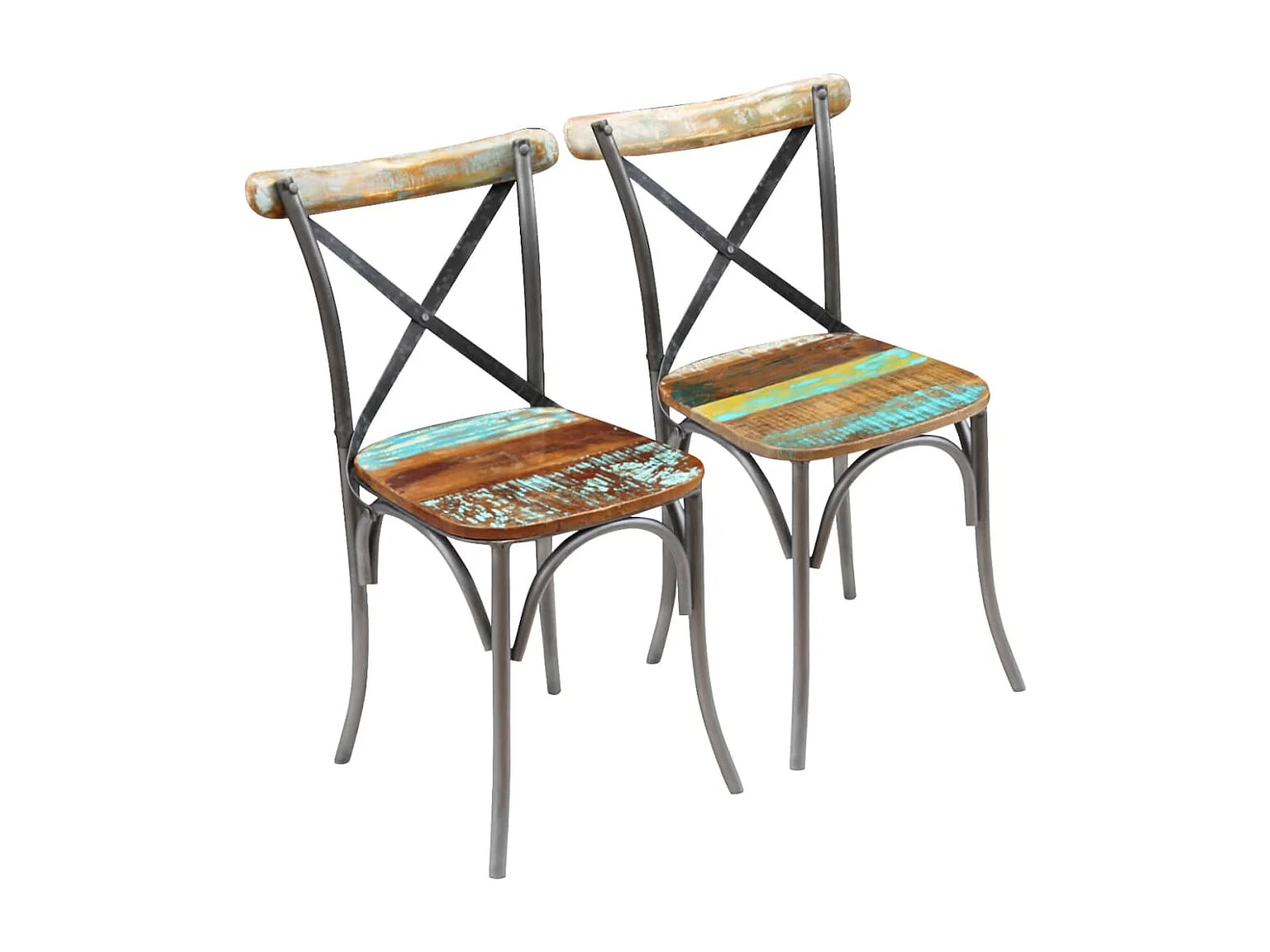 Eetkamerstoelen 2 st massief gerecycled hout