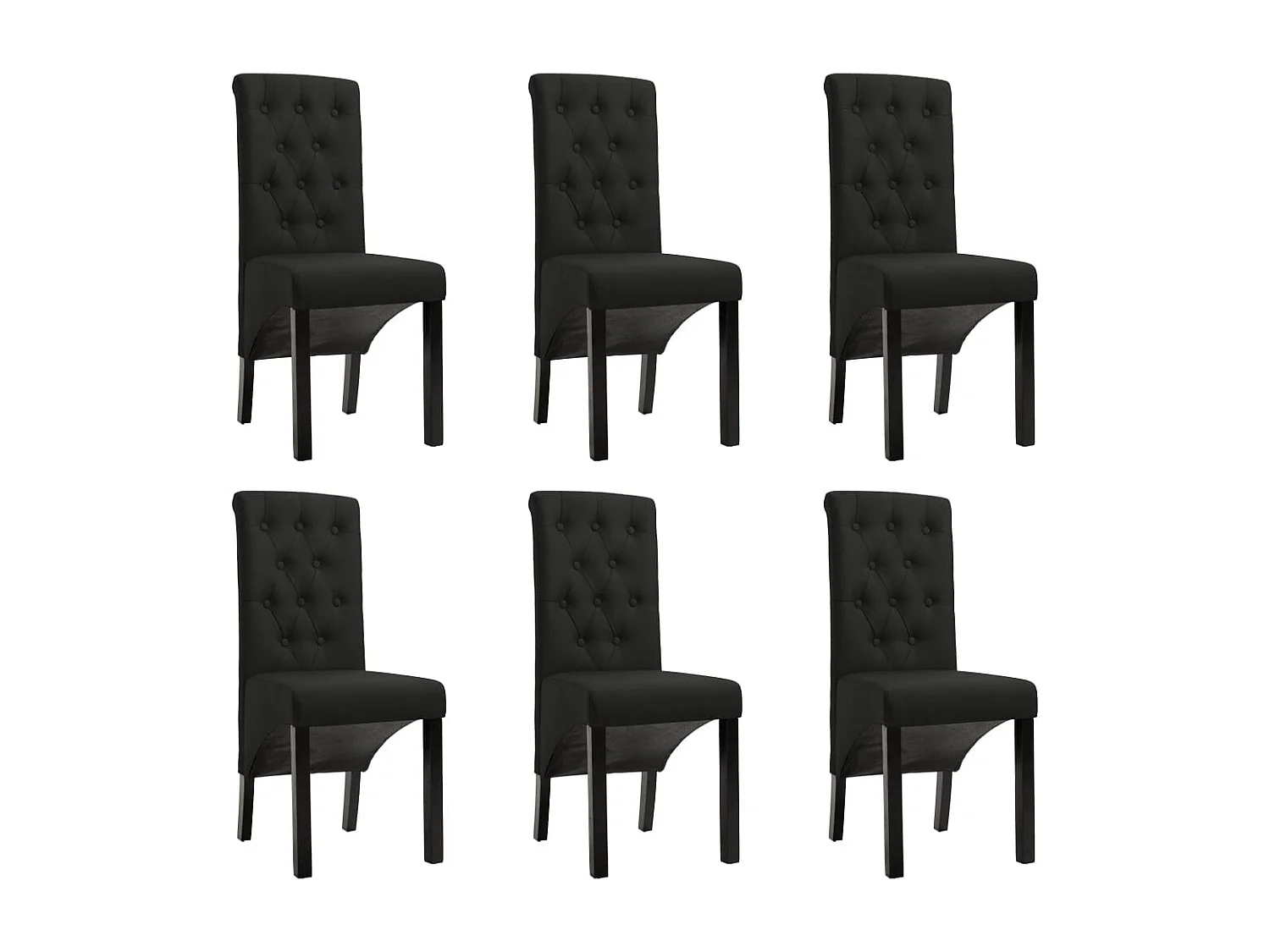 Eetkamerstoelen 6 st stof zwart
