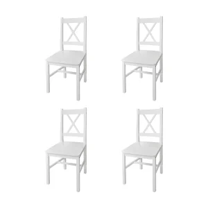 Eetkamerstoelen 4 st grenenhout wit Eetkamerstoelen 4 st grenenhout wit