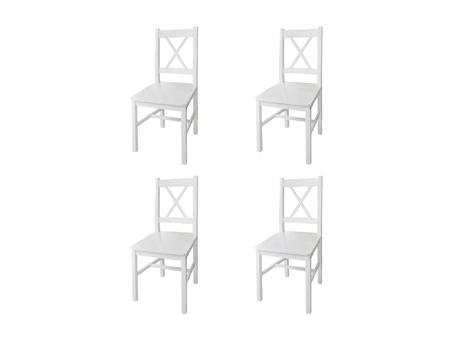 Eetkamerstoelen 4 st grenenhout wit