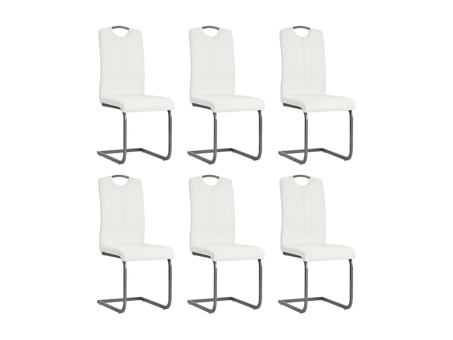 Eetkamerstoelen 6 st kunstleer wit
