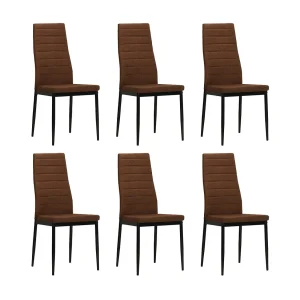 Eetkamerstoelen 6 st stof bruin Eetkamerstoelen 6 st stof bruin