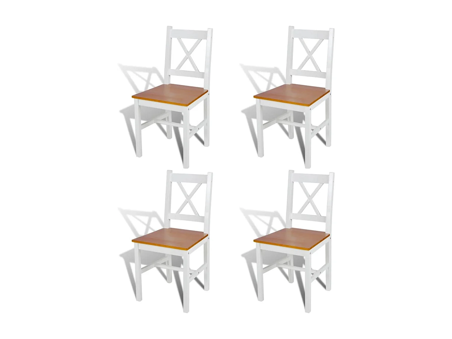 Eetkamerstoelen 4 st grenenhout wit