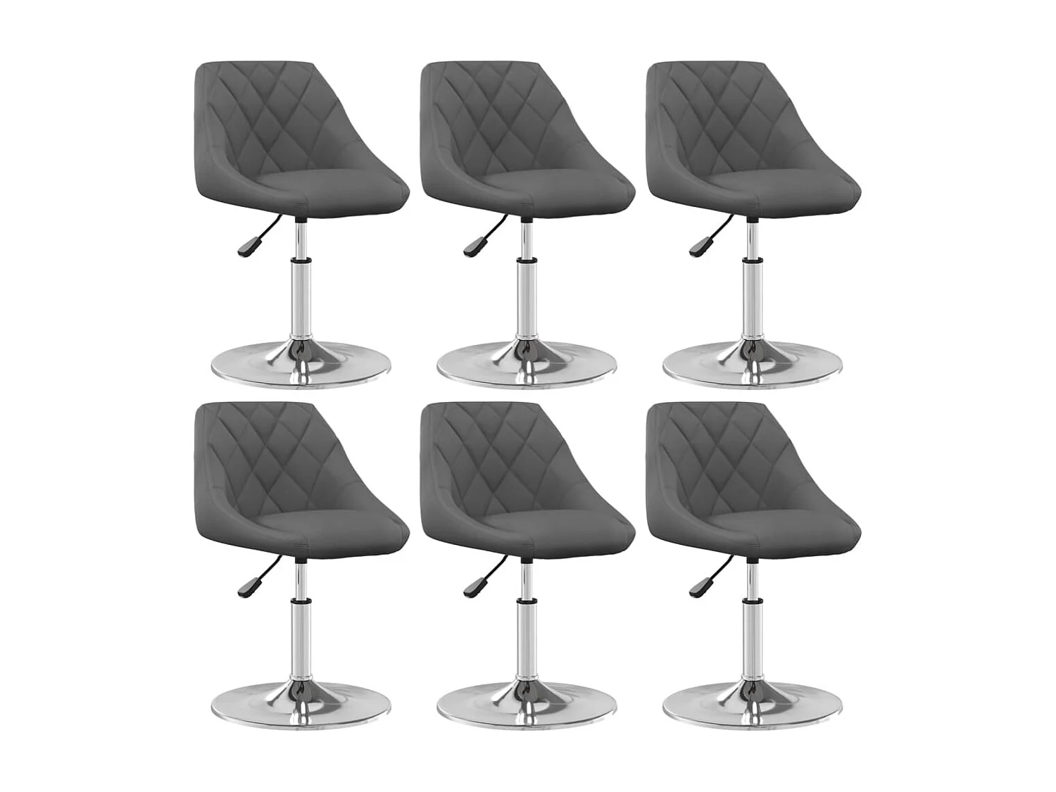 Eetkamerstoelen draaibaar 6 st fluweel donkergrijs