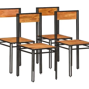 Eetkamerstoelen 4 st massief acaciahout